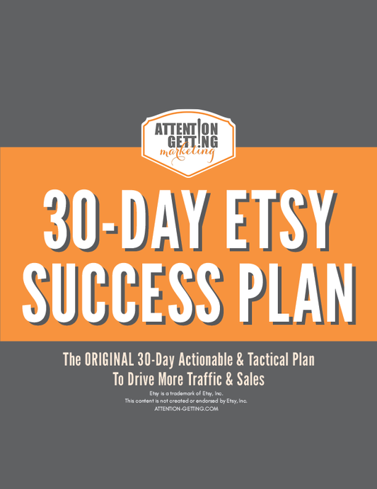 Etsy 30-Day Success Plan Selling Guide Printable PDF