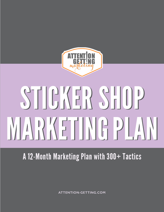 12 month marketing strategy plan for sellers of stickers online or etsy or amazon