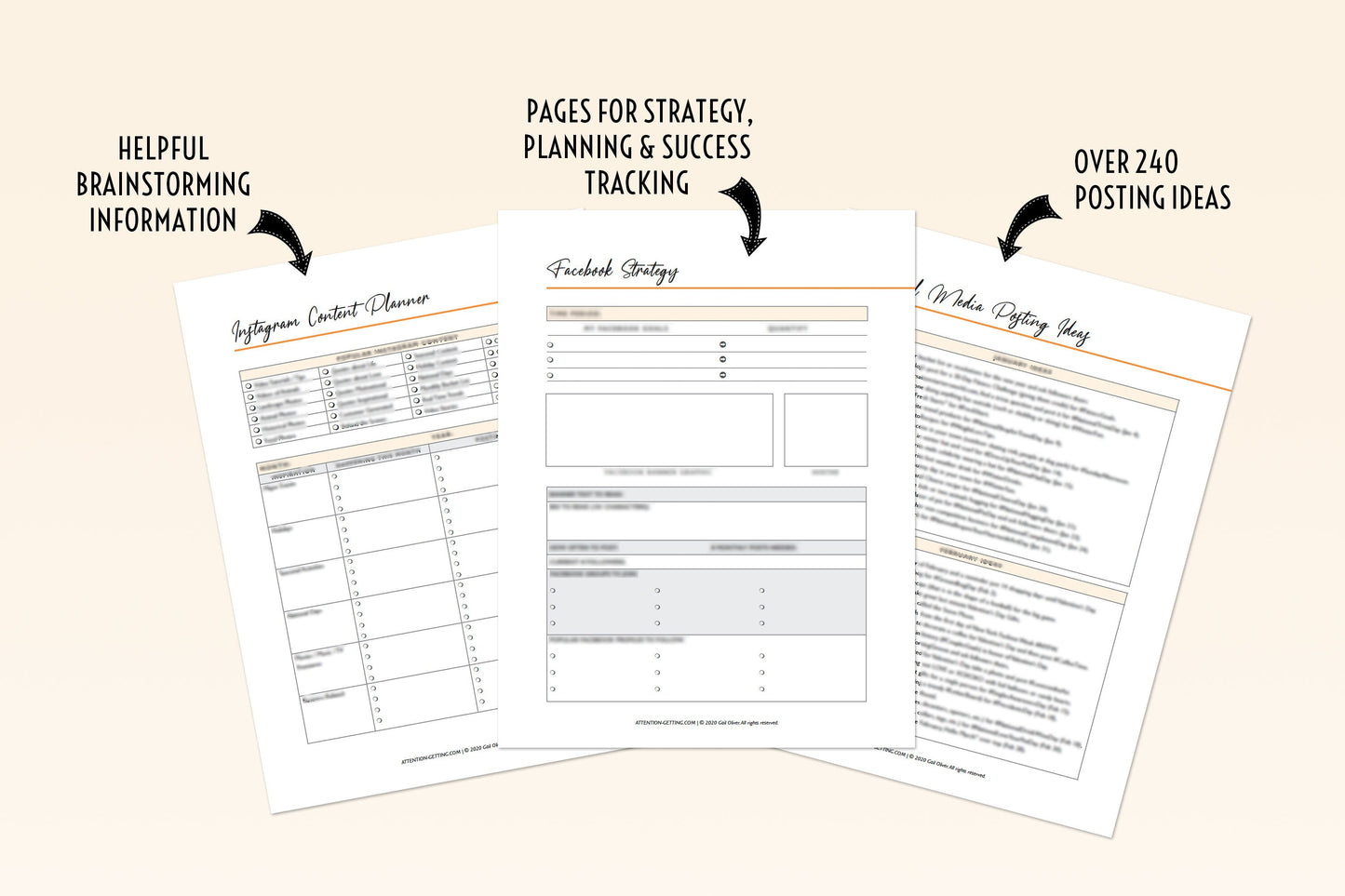Social Media Planner Printable Fillable PDF