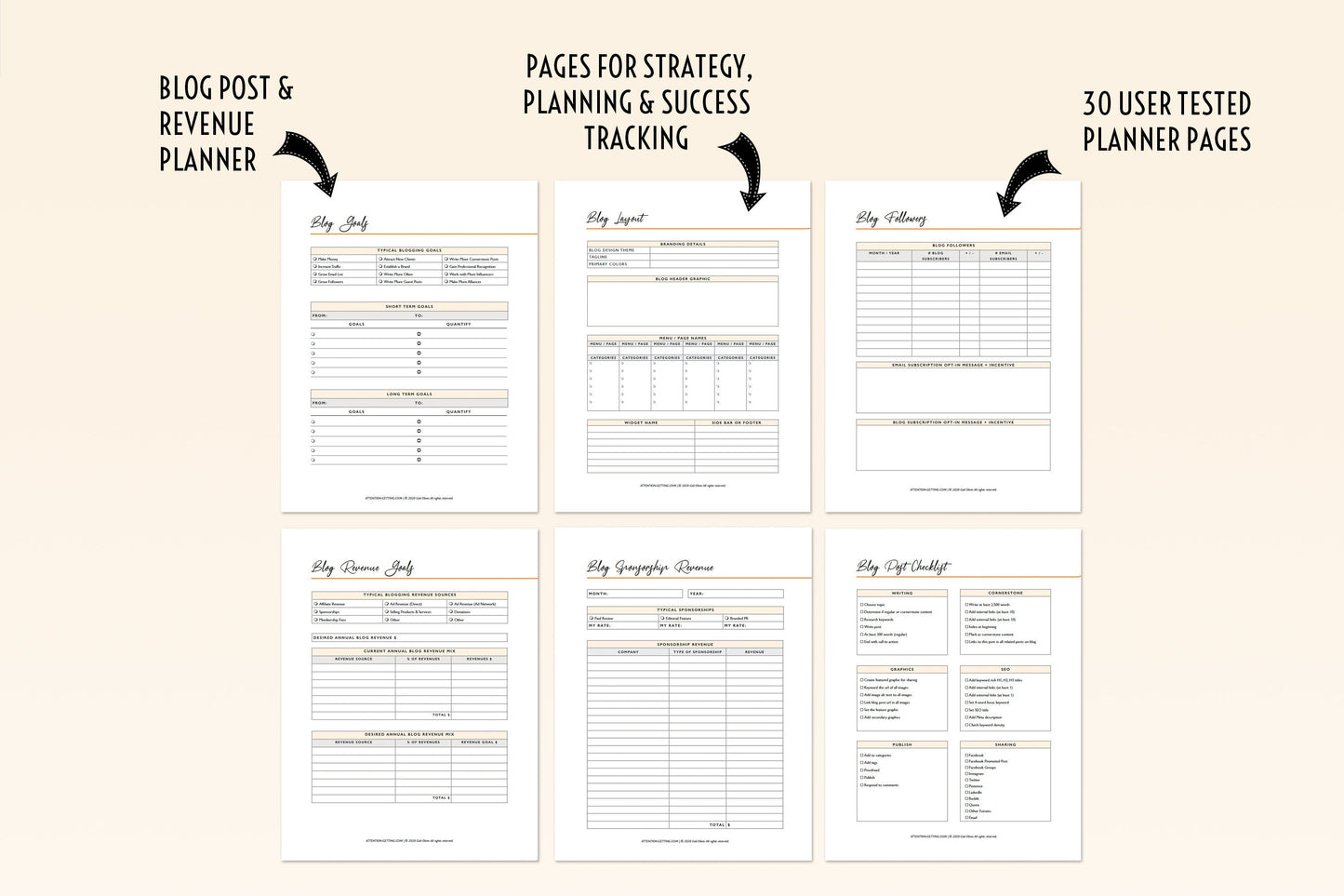Blogging Planner Template Digital Download Printable PDF