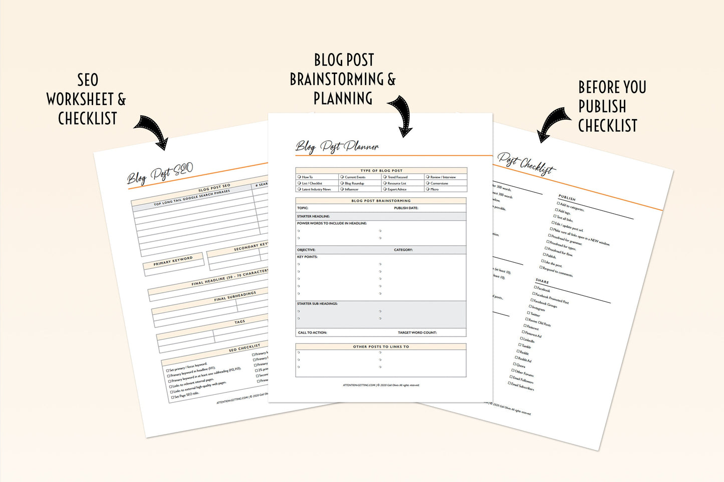 Blog Post Planner Digital Download Printable Fillable PDF